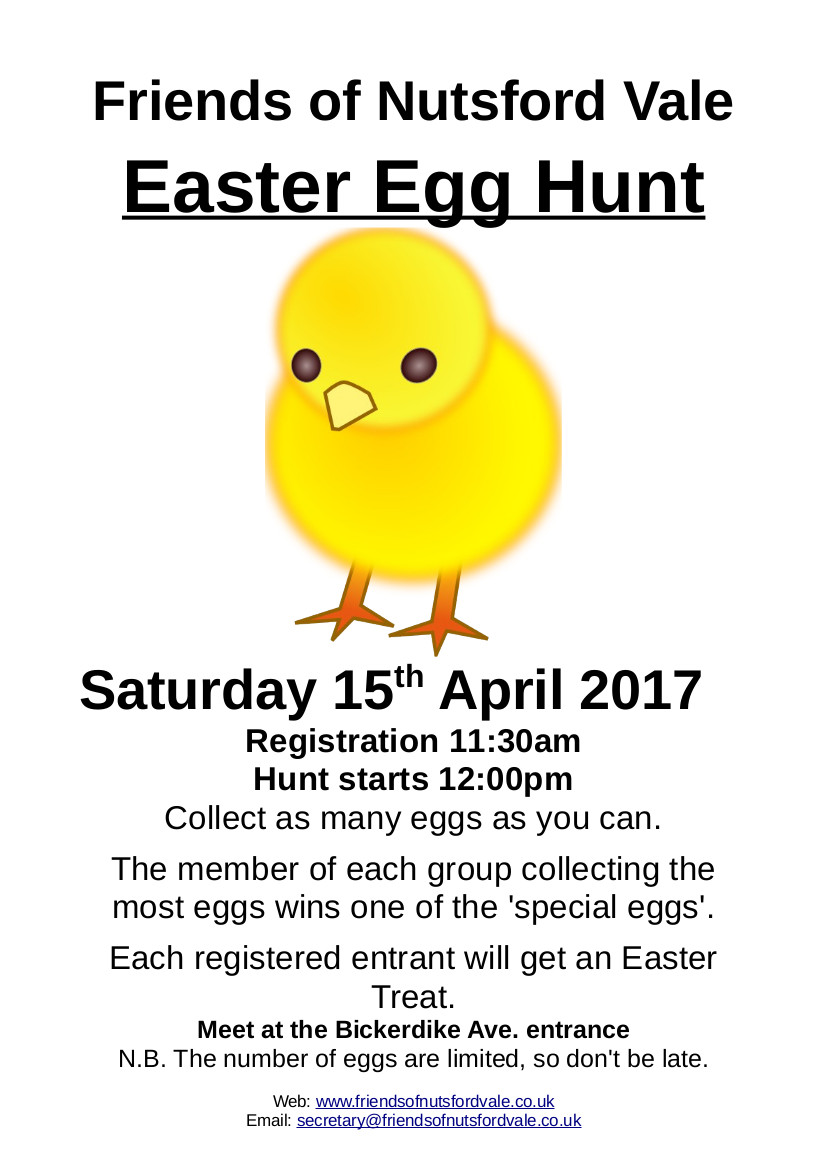 Free – Easter Egg Hunt on Saturday 15th April 2017